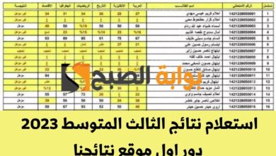 استعلام نتائج الثالث المتوسط 2023 دور اول موقع نتائجنا
