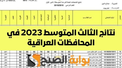 نتائج الثالث المتوسط 2023 الدور الاول في العراق