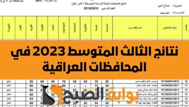 نتائج الثالث المتوسط 2023 الدور الاول في العراق