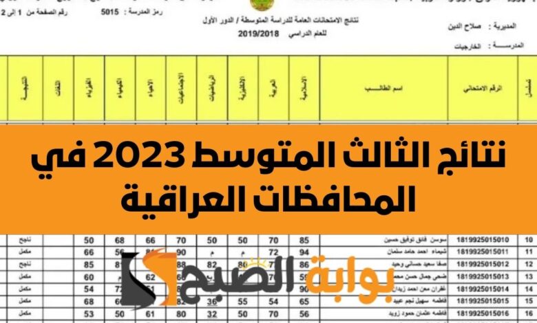 تحميل نتائج الثالث المتوسط 2023 pdf في العراق الدور الأول عبر موقع نتائجنا في جميع المحافظات 1 نتائج الثالث المتوسط 2023 الدور الاول في العراق
