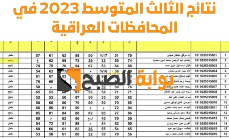 "من هنا" نتائج الثالث المتوسط في العراق 2023 الدور الأول برقم مقعدك الامتحاني عبر epedu.gov.iq 1 نتائج الثالث المتوسط 2023 الدور الاول في العراق