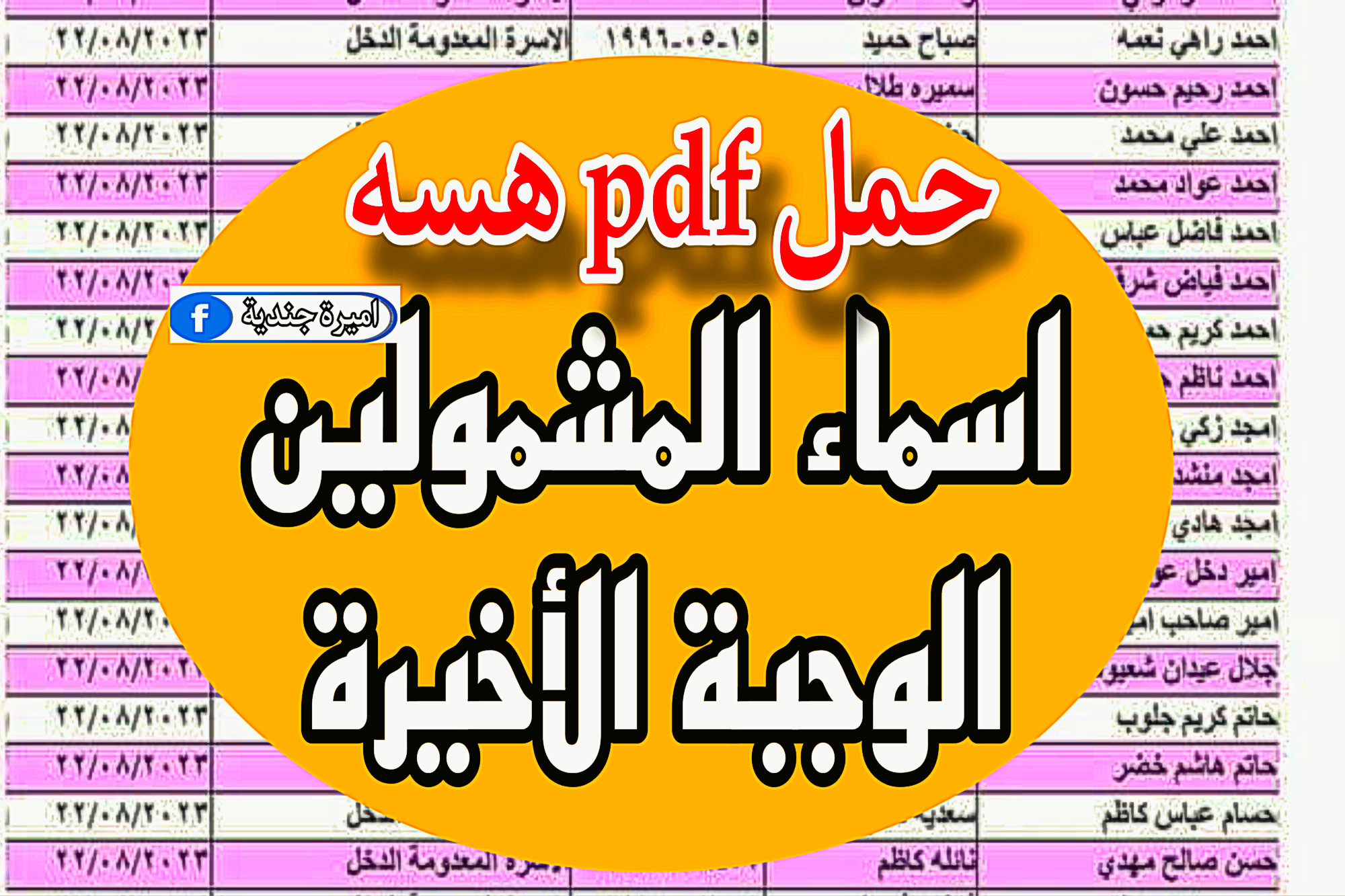 اسماء المشمولين الوجبة الاخيرة