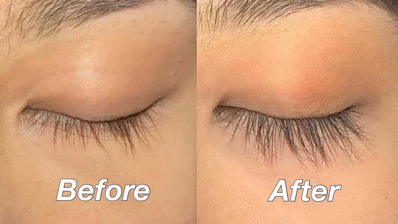 Eyelashes Before and After Using Serum 1