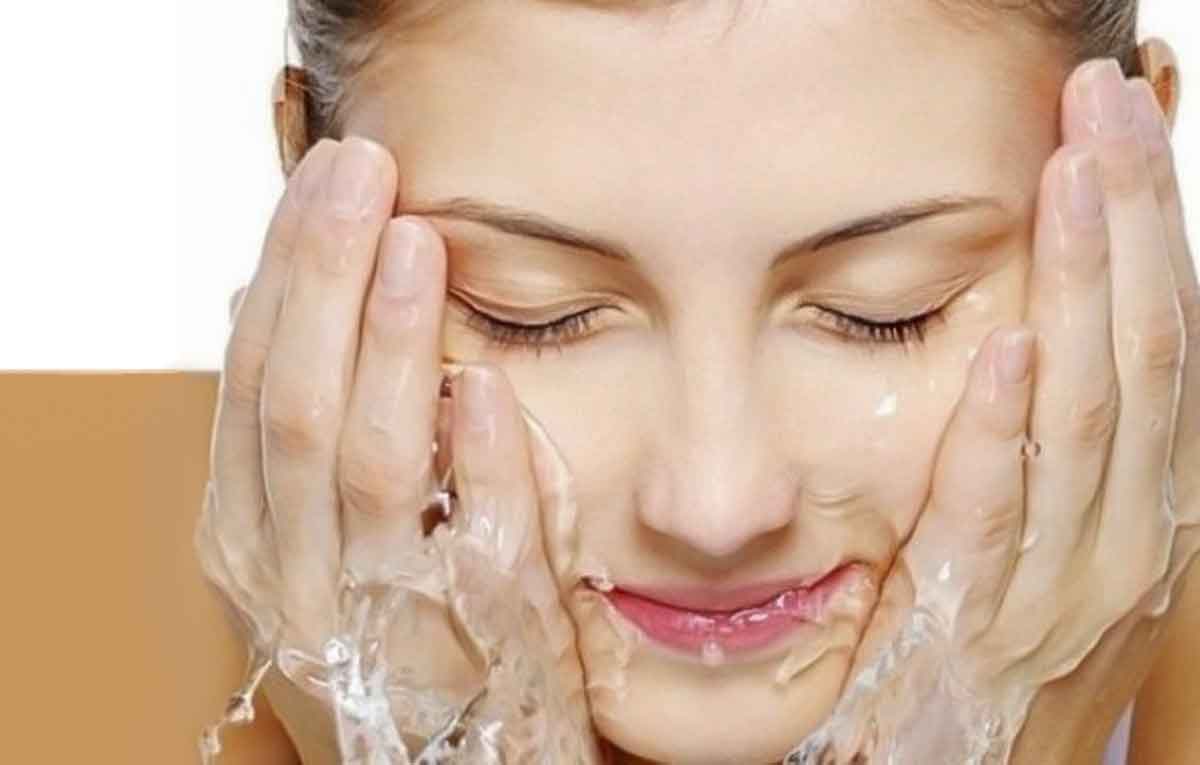 Wash the face with water
