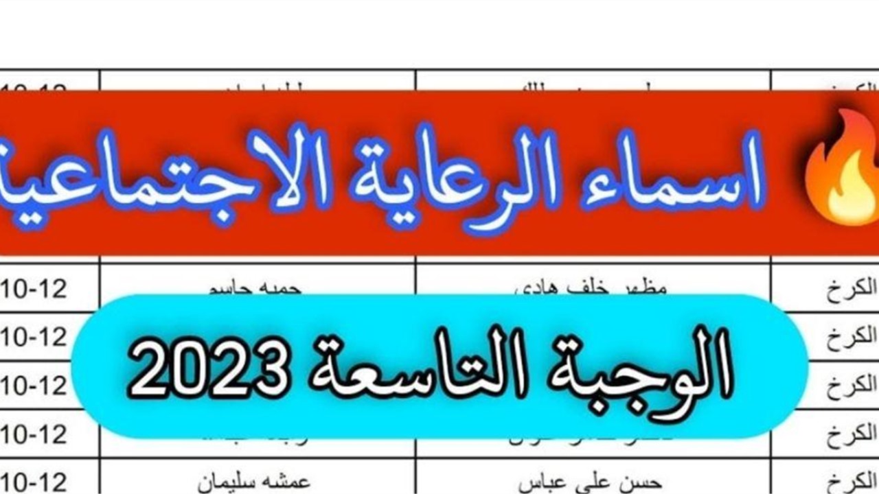 أسماء المشمولين بالرعاية الاجتماعية 2023 الوجبة الأخيرة