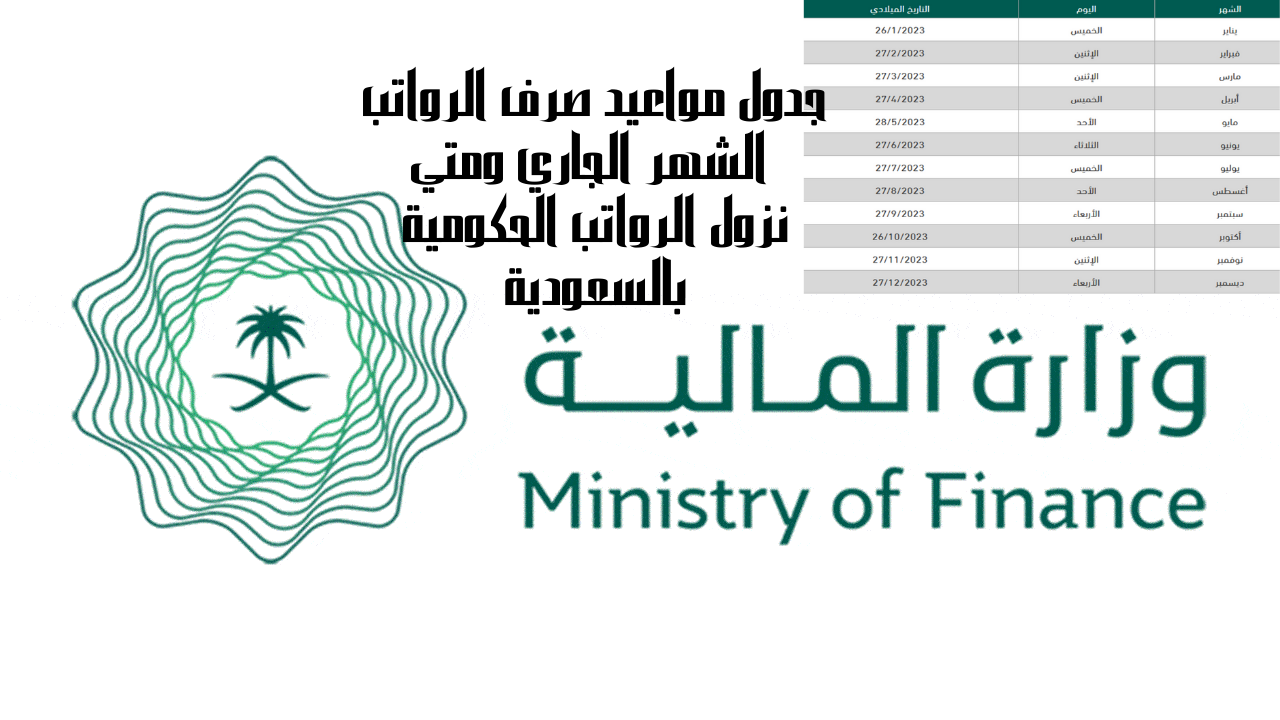جدول مواعيد صرف الرواتب