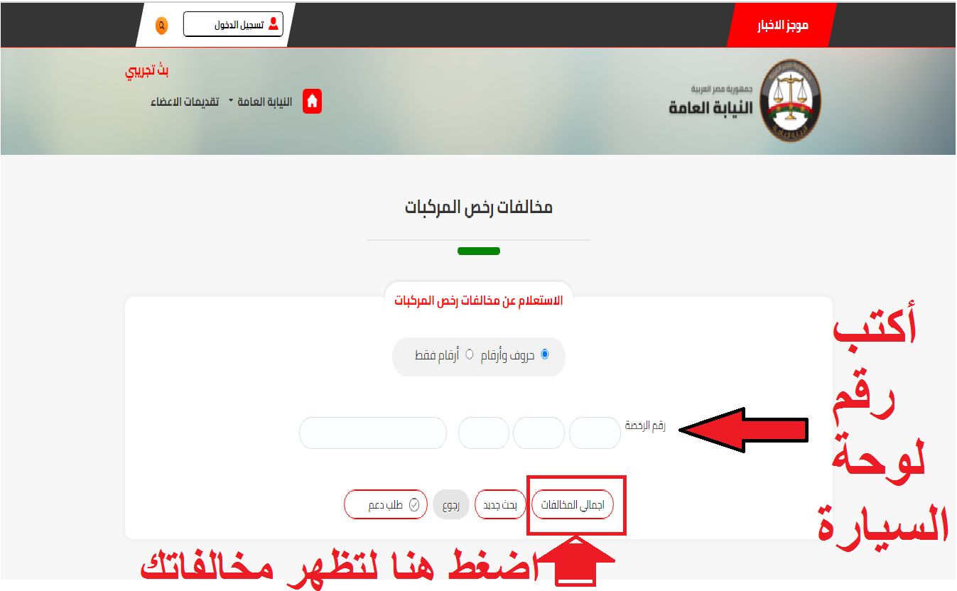المخالفات المرورية