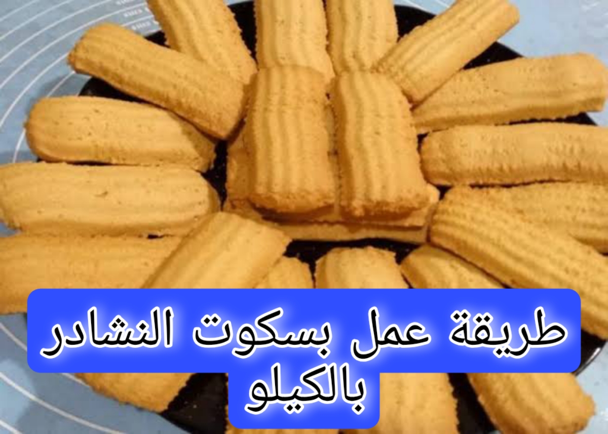طريقة عمل بسكوت النشادر بالكيلو