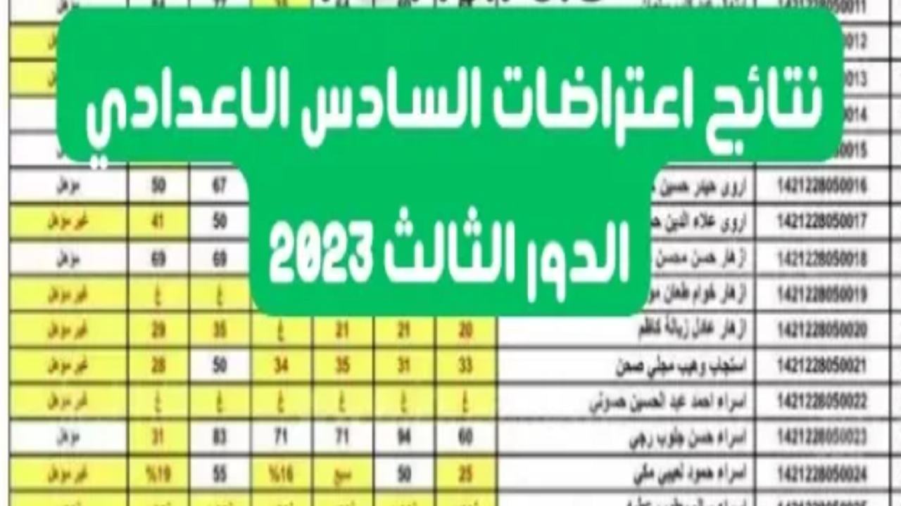 نتائج اعتراضات السادس الإعدادي