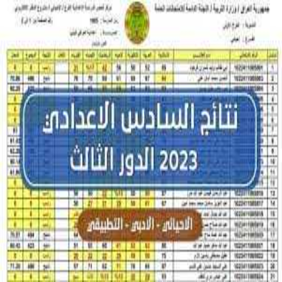 نتائج السادس الاعدادي