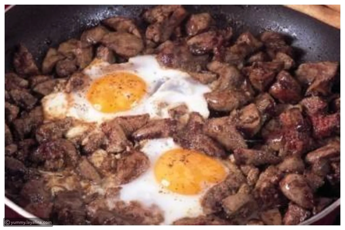 طريقة عمل الكبدة بالبيض