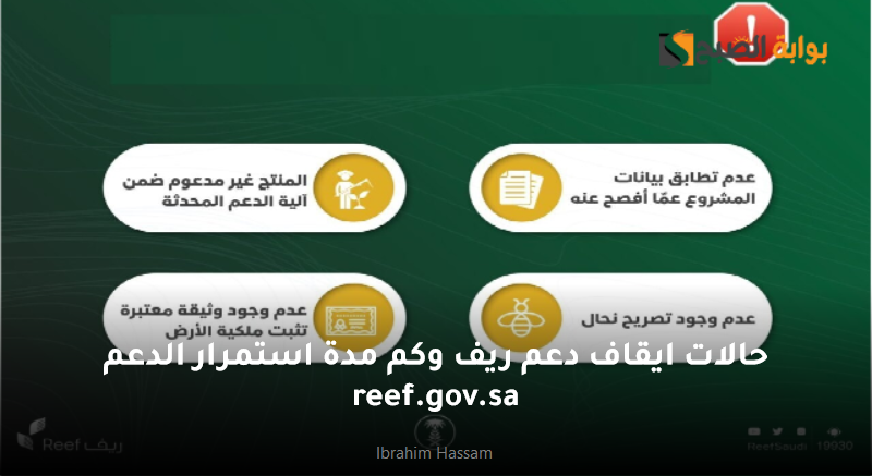 حالات ايقاف دعم ريف وكم مدة استمرار الدعم reef.gov.sa