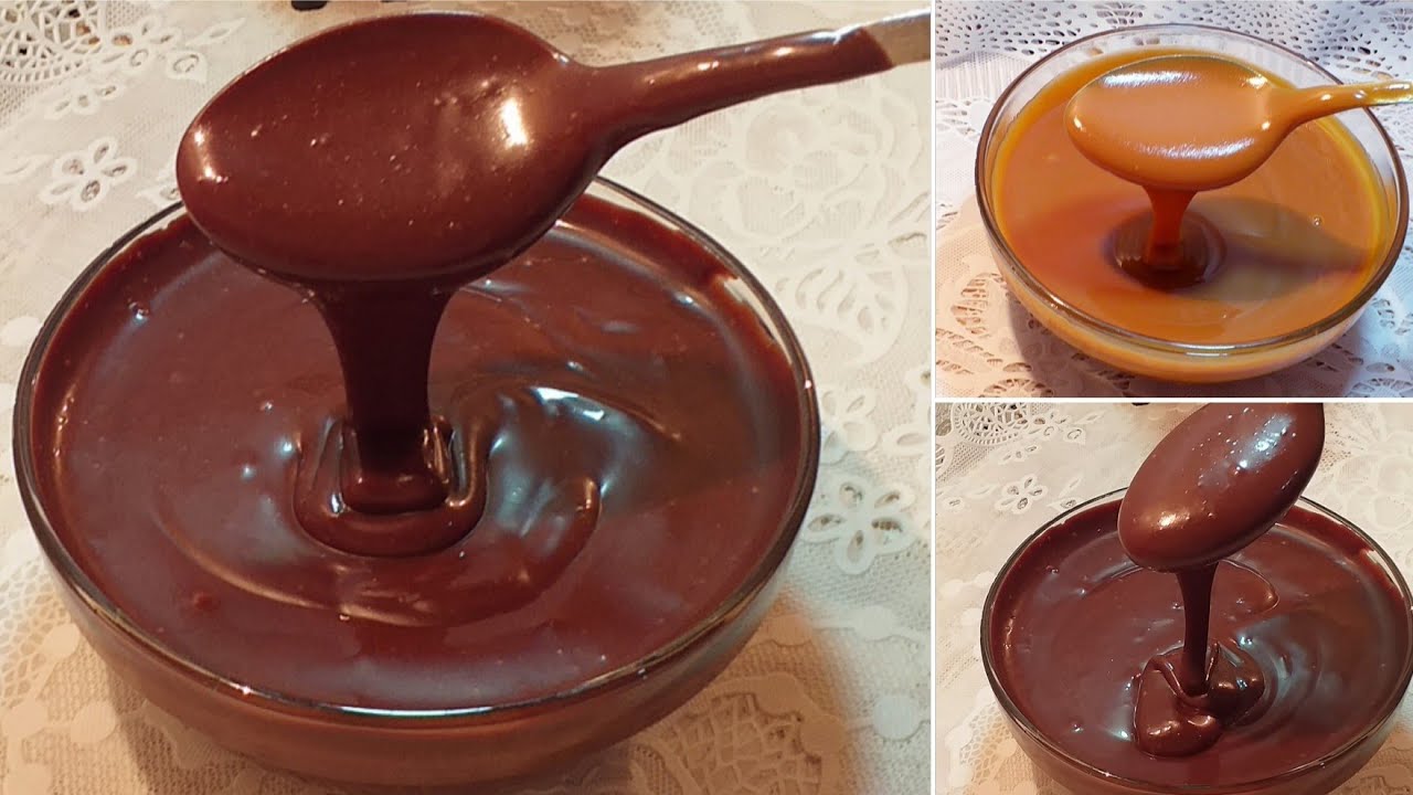 عمل صوص الكراميل والشوكولاتة