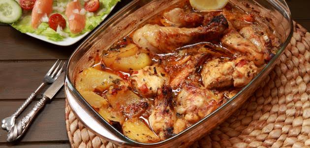 صينية دجاج بالبطاطس