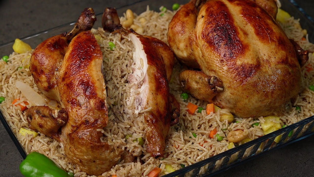 أحلى طريقة دجاج المحشي باللحم المفروم والبسلة بطعم شهى