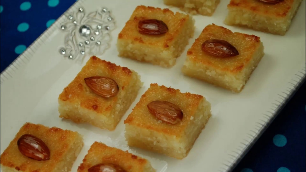 طريقة عمل بسبوسة باللوز