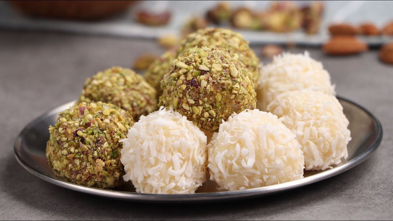 طريقة عمل كرات جوز الهند بالمكسرات
