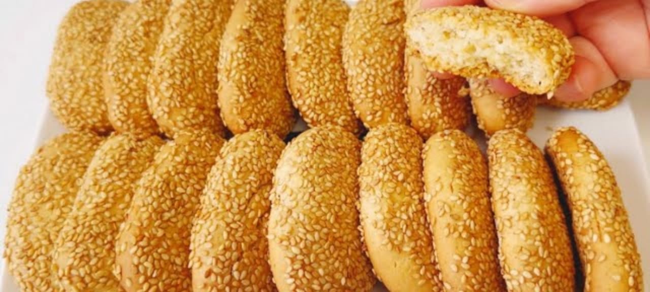 كعك السمسم بدون زبدة