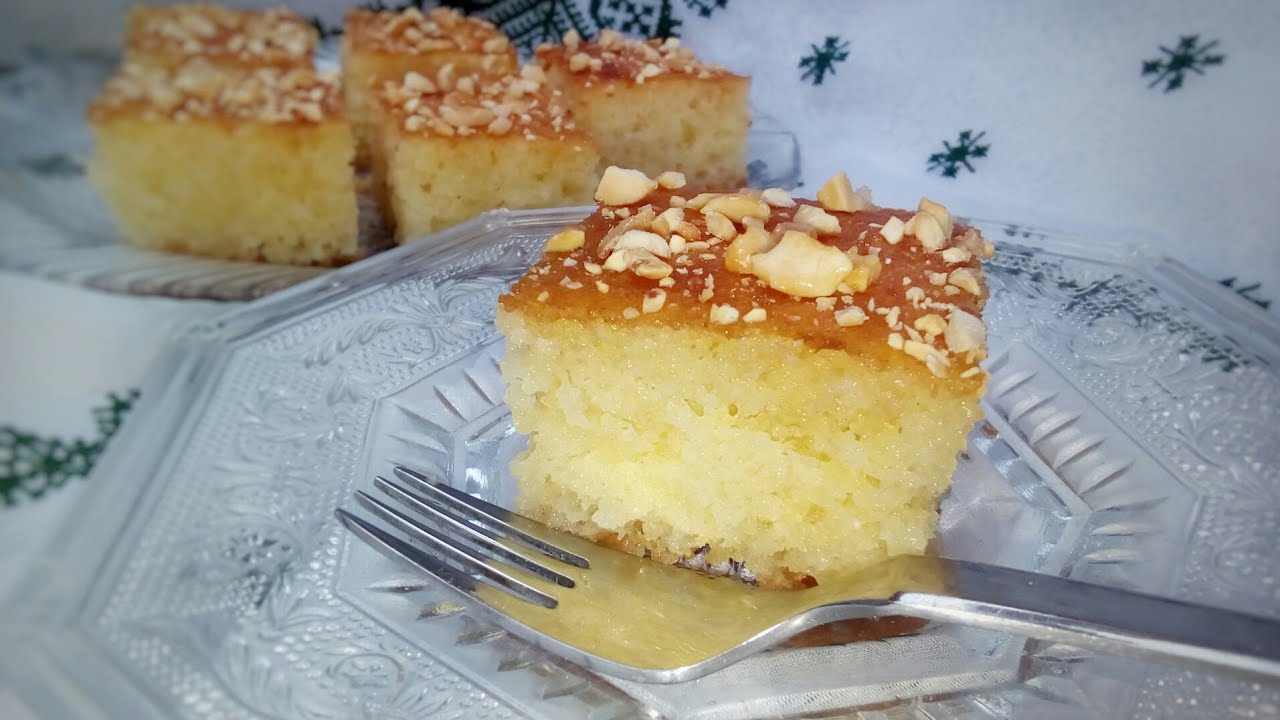 طريقة عمل كيكة البسبوسة بالزبادي