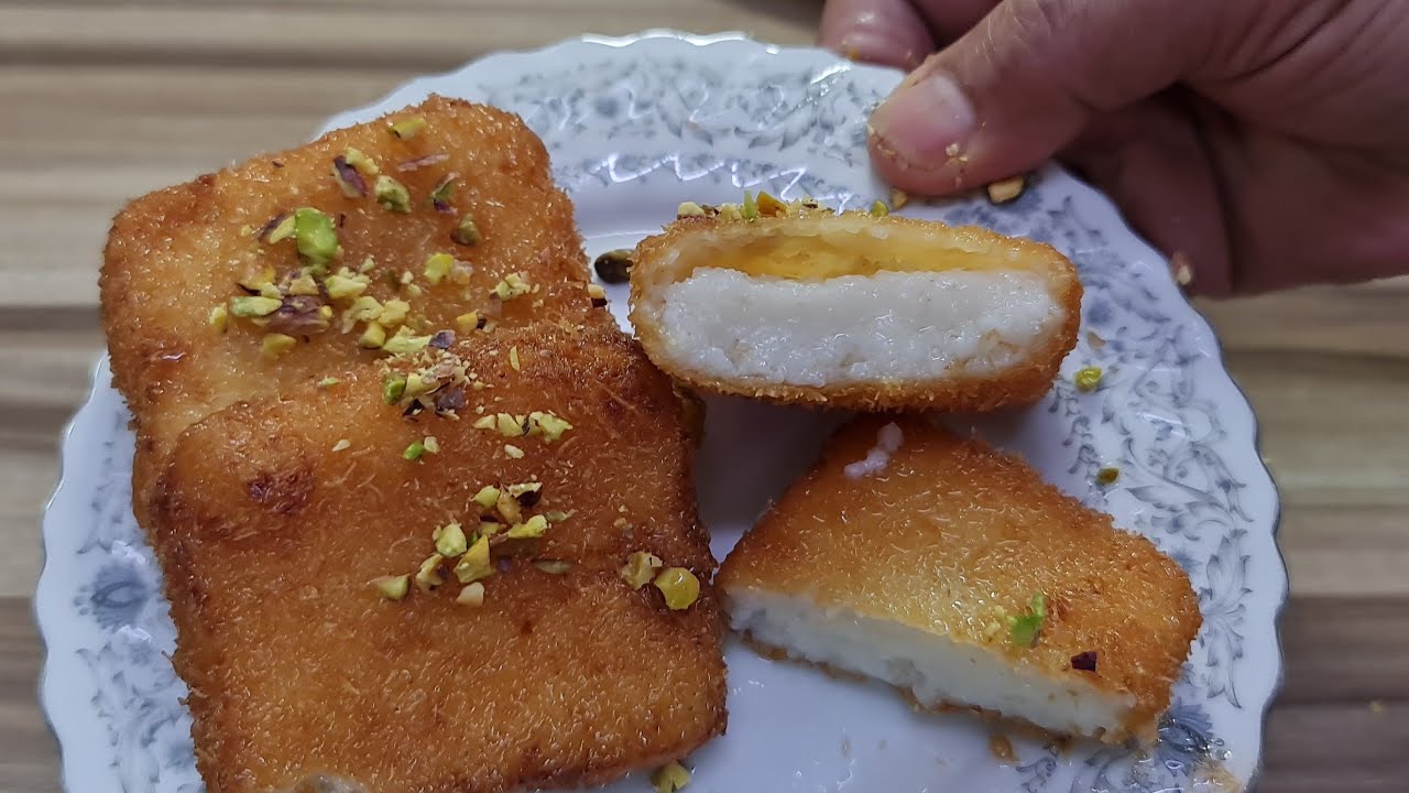 طريقة عمل مكعبات الكنافة المقلية بالقشطة