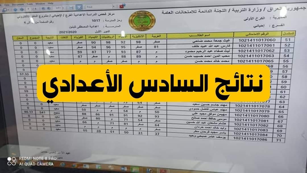 نتائج السادس الاعدادي 2023
