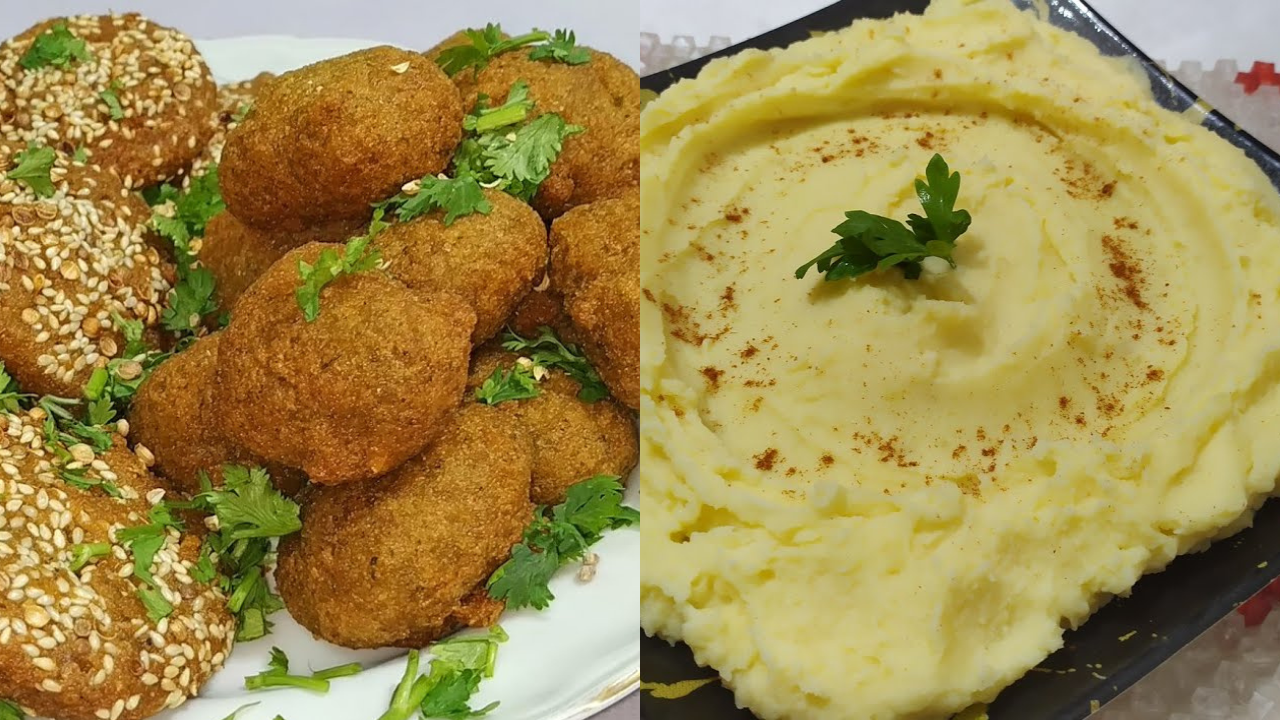 البطاطس البوريه والطعمية