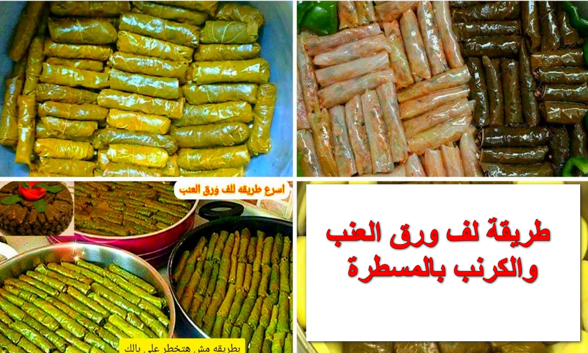 طريقة لف ورق العنب والكرنب بالمسطرة