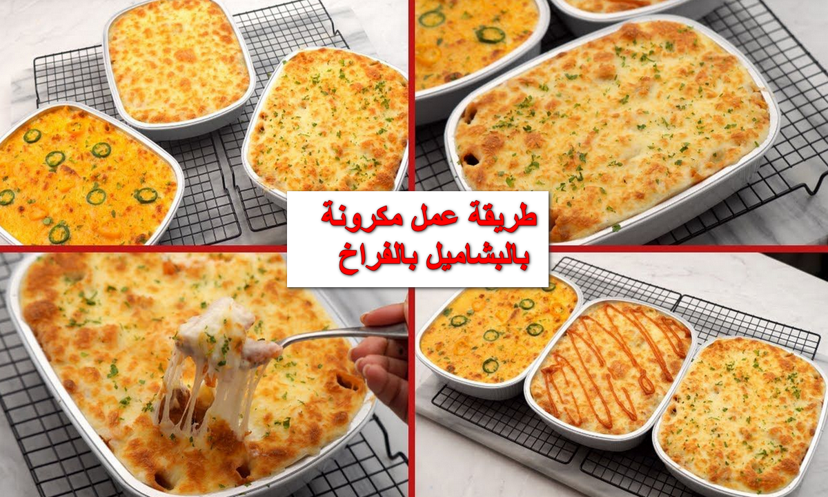 طريقة عمل مكرونة بالبشاميل بالفراخ