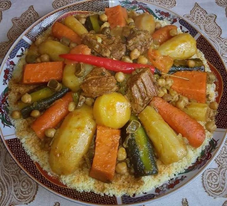 طريقة عمل الكسكسي الجزائري بكل سهولة وبمكونات بسيطة