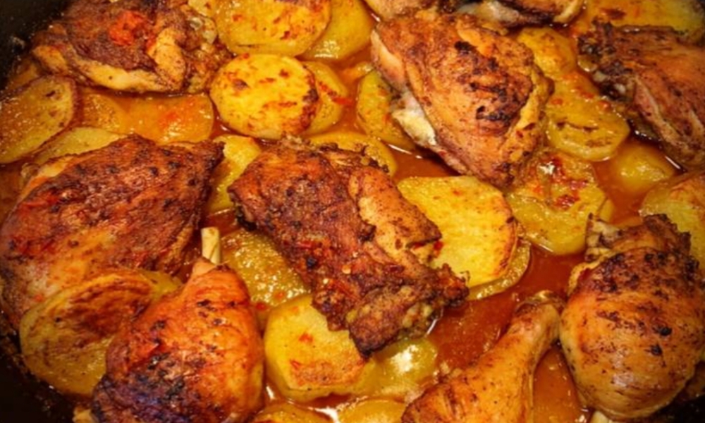 صينية الدجاج بالبطاطس والبصل