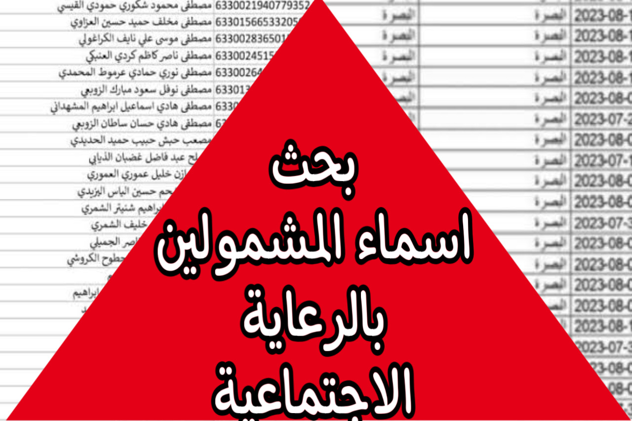 اسماء المشمولين بالرعاية الاجتماعية