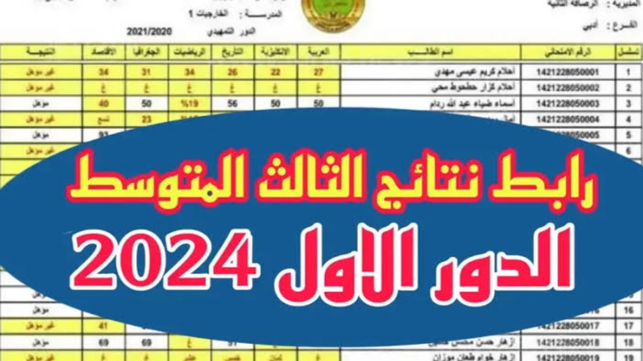 رابط نتائج الثالث متوسط