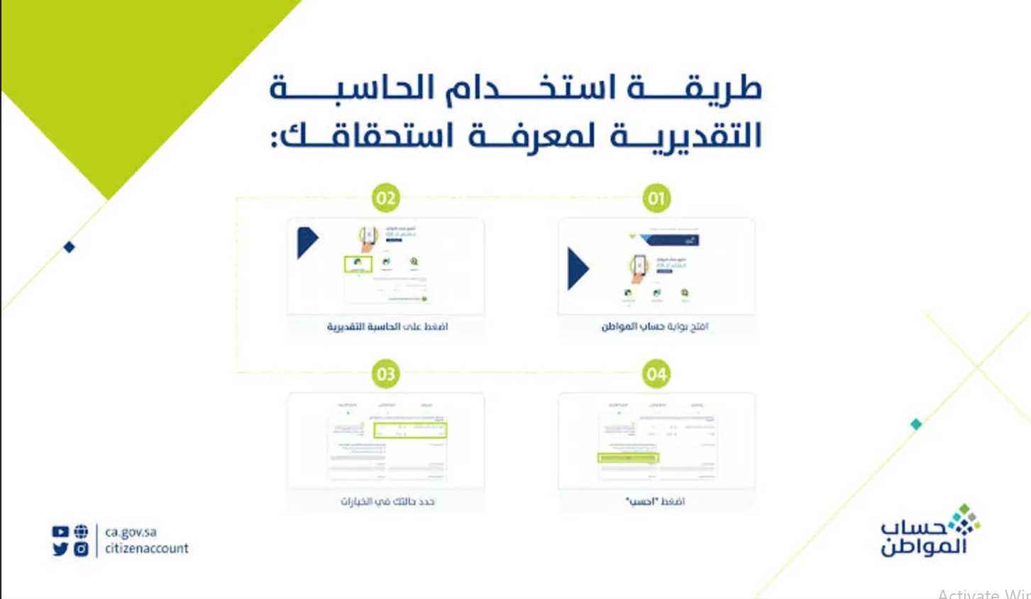 حاسبة الدعم التقديرية من برنامج حساب المواطن 1445 موعد الصرف لشهر فبراير