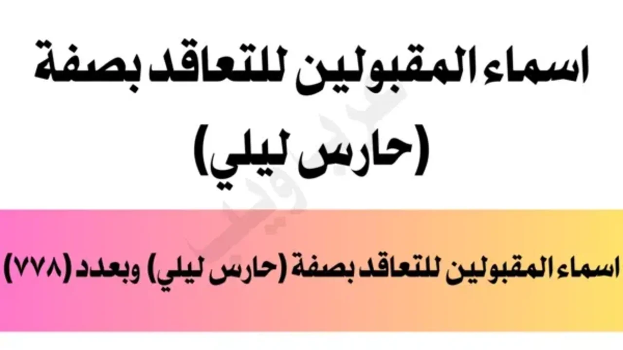 اسماء المرشحين للتعاقد بصفة حارس ليلي في محافظة بغداد وبعد 1