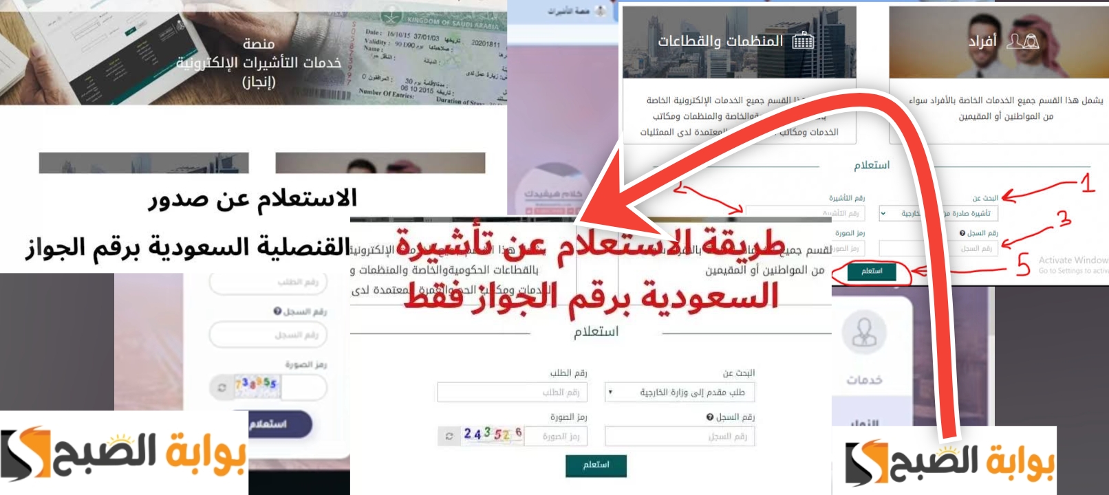 الاستعلام عن تأشيرة برقم الجواز