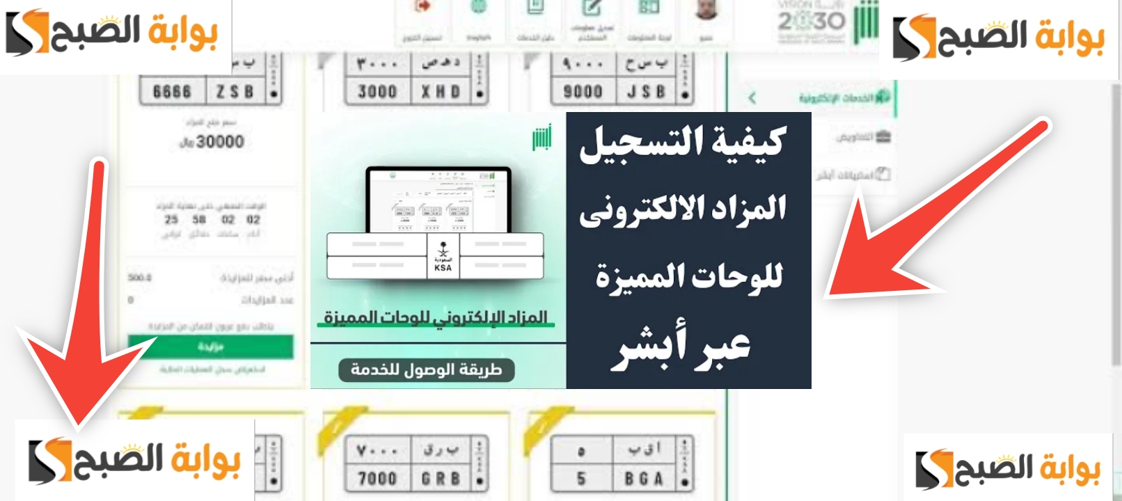 التسجيل في المزاد الإلكتروني للوحات