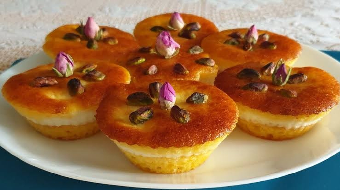 بسبوسة السميد بالقشطة حلويات الشتاء