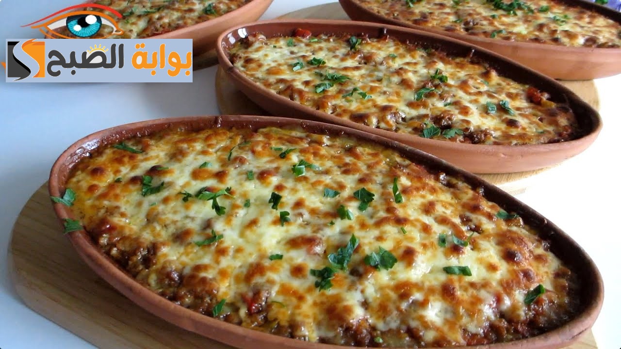 صينية بطاطس بيوريه باللحمة المفرومة