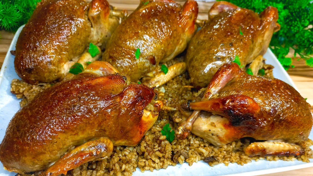 طريقة عمل الفراخ المحشية بالأرز أو الفريك بمكونات سهلة