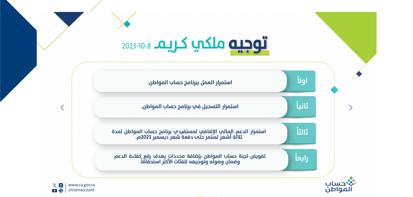 كم مبلغ حساب المواطن لكل فرد 1445