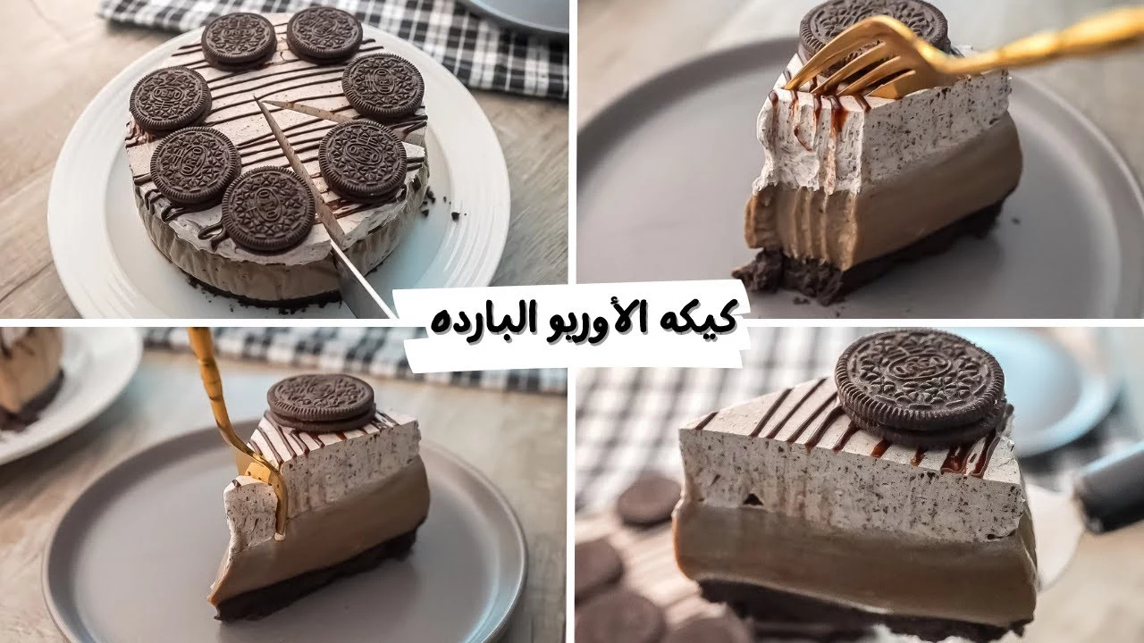 كيكة الأوريو الباردة مع صوص الشوكولاتة