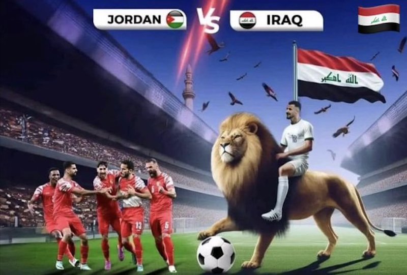 "أسود الرافدين VS النشامى" القنوات المفتوحة الناقلة لمباراة العراق والأردن الدور 16 كأس آسيا 2024