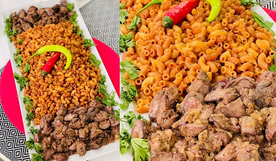 طريقة عمل مكرونة بالصلصة والكبد والقوانص وجبة غذاء سريعة ومغذية والطعم مختلف وخطير لعائلتك