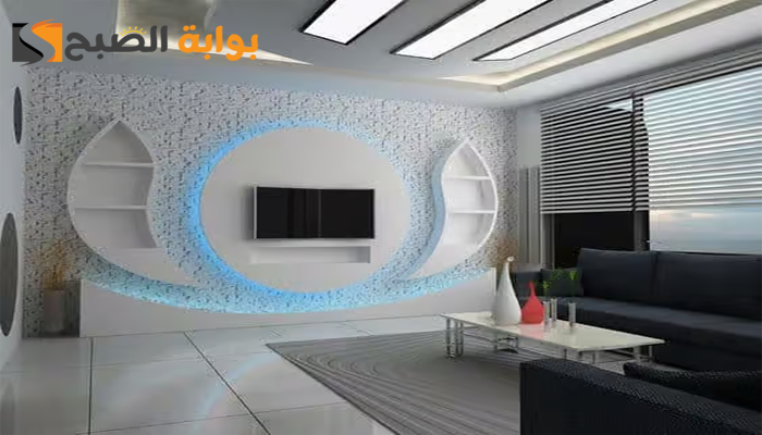 أفكار ديكورات مكتبة التلفزيون من الجبس: الابتكار في تصميم المنازل الحديثة