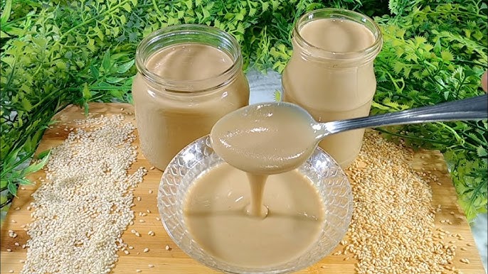 عمل الطحينة بالسمسم
