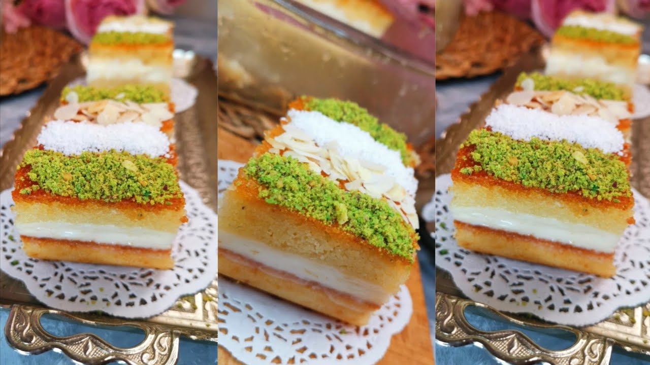 عمل البسبوسة بالقشطة