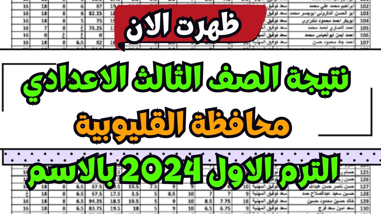 نتيجة الشهادة الاعدادية محافظة القليوبية 2024