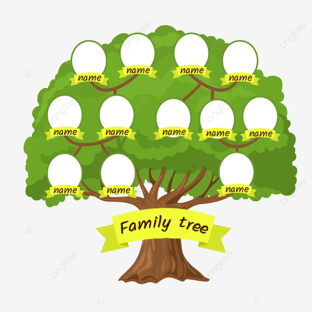 pngtree hand drawn green big tree family tree family relationship png image 2159774