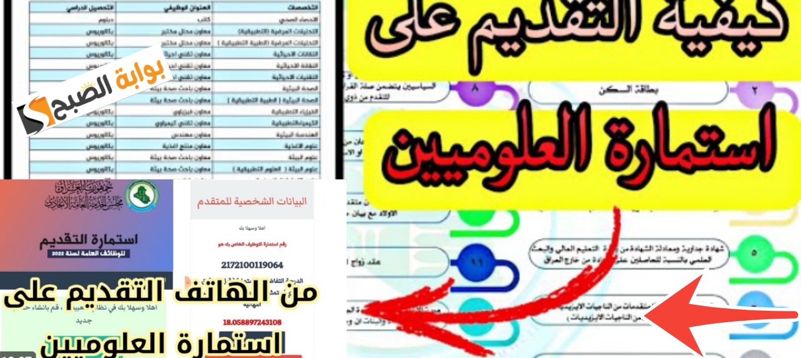 التسجيل في استمارة العلوميين