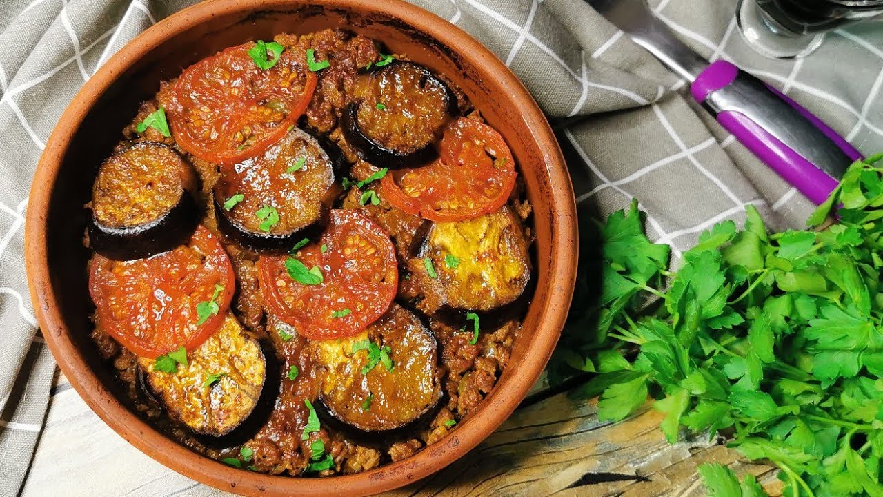 الباذنجان بالفرن بدون قلي